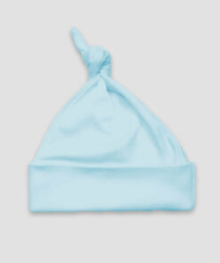 Baby Knotted Beanie Hat – Polyester Cotton Blend Blue - LG3021P - The Laughing Giraffe®
