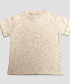Rolled Short Sleeve Toddler T-Shirts - Oatmeal - LG3540O | The Laughing Giraffe