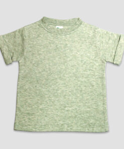 Rolled Short Sleeve Toddler T-Shirts - Sage Heather - LG3540SG | The Laughing Giraffe